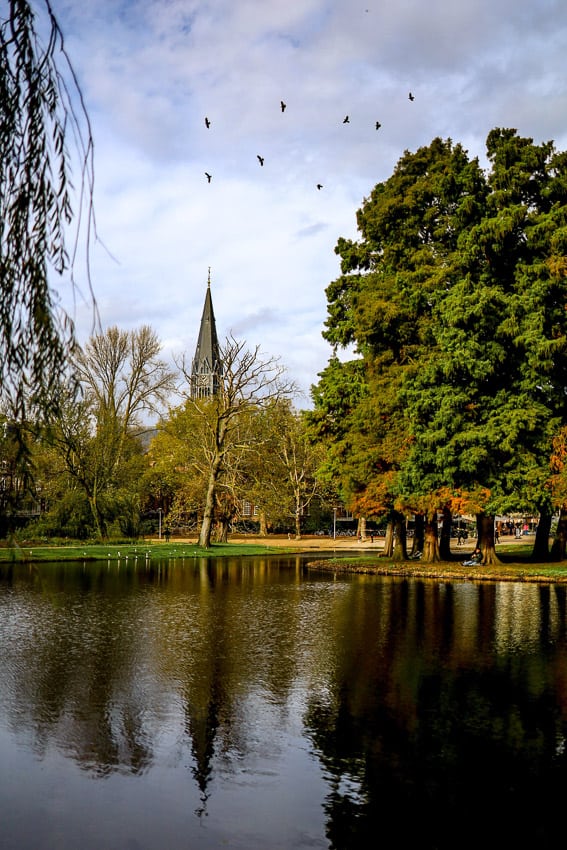 lake in Vondelpark in Amsterdam