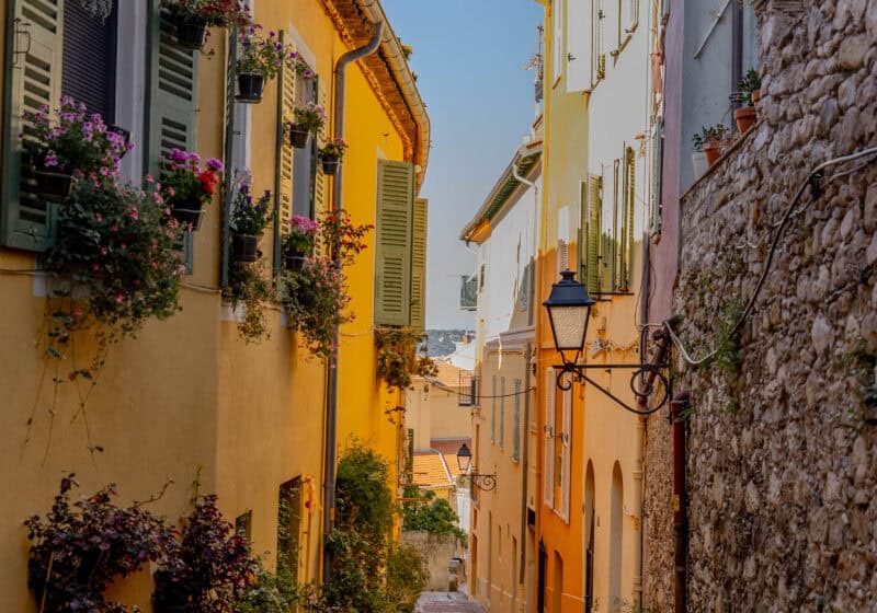 colorful alleyway of Menton France