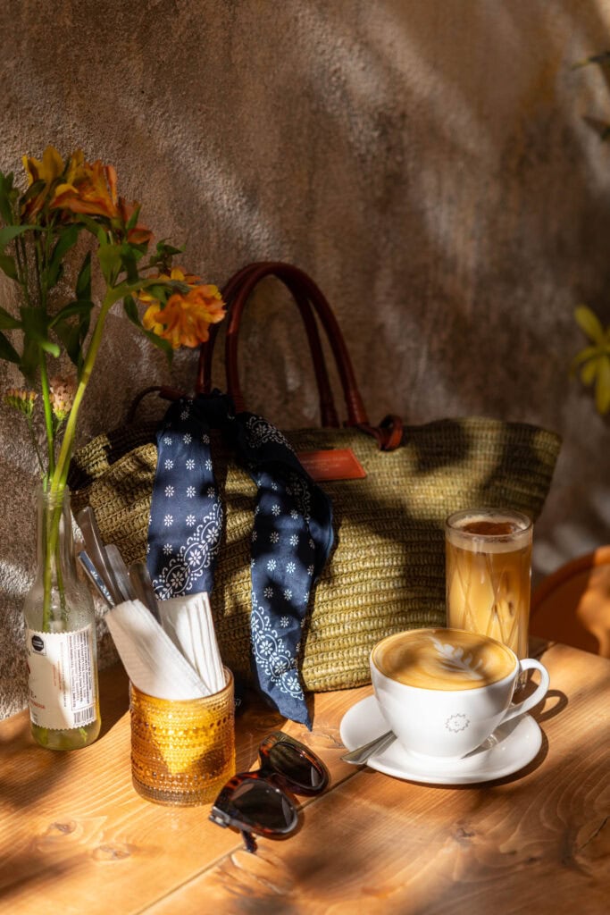 coffee spread at pretty restaurant Paradiso in La Paz
