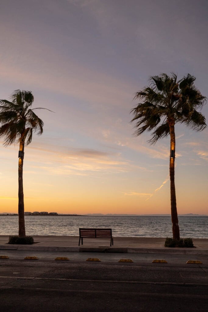 sunset on the Malecon in La Paz
