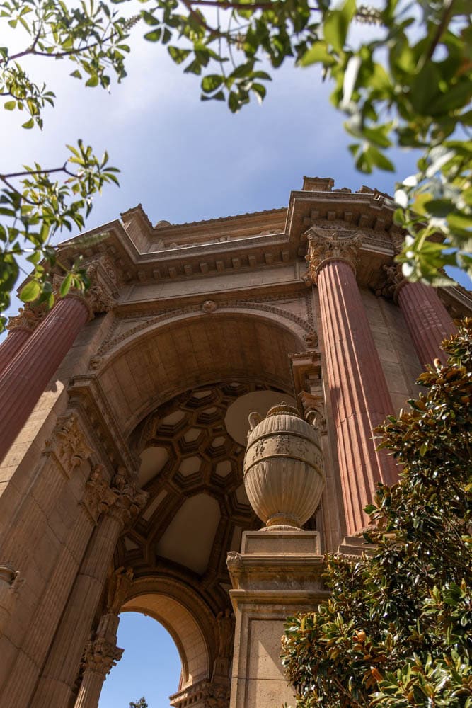 beautiful architecture surrounded by nature at Palace of Fine Arts