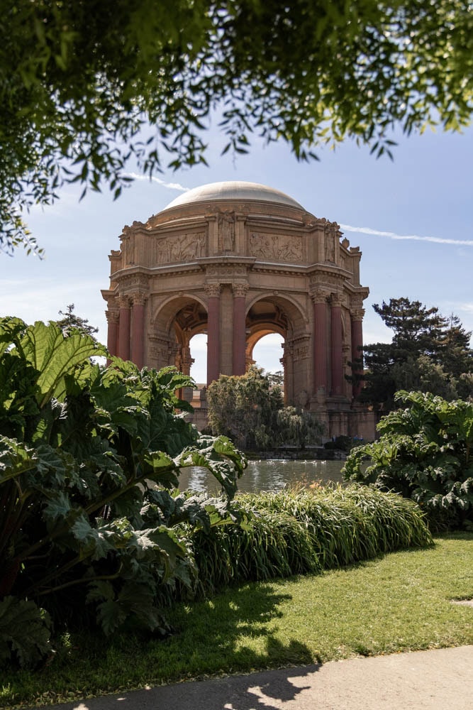 beautiful architecture surrounded by nature at Palace of Fine Arts