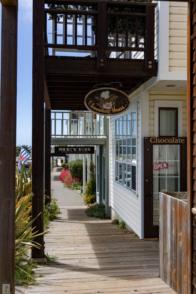 chocolate haus in downtown Mendocino