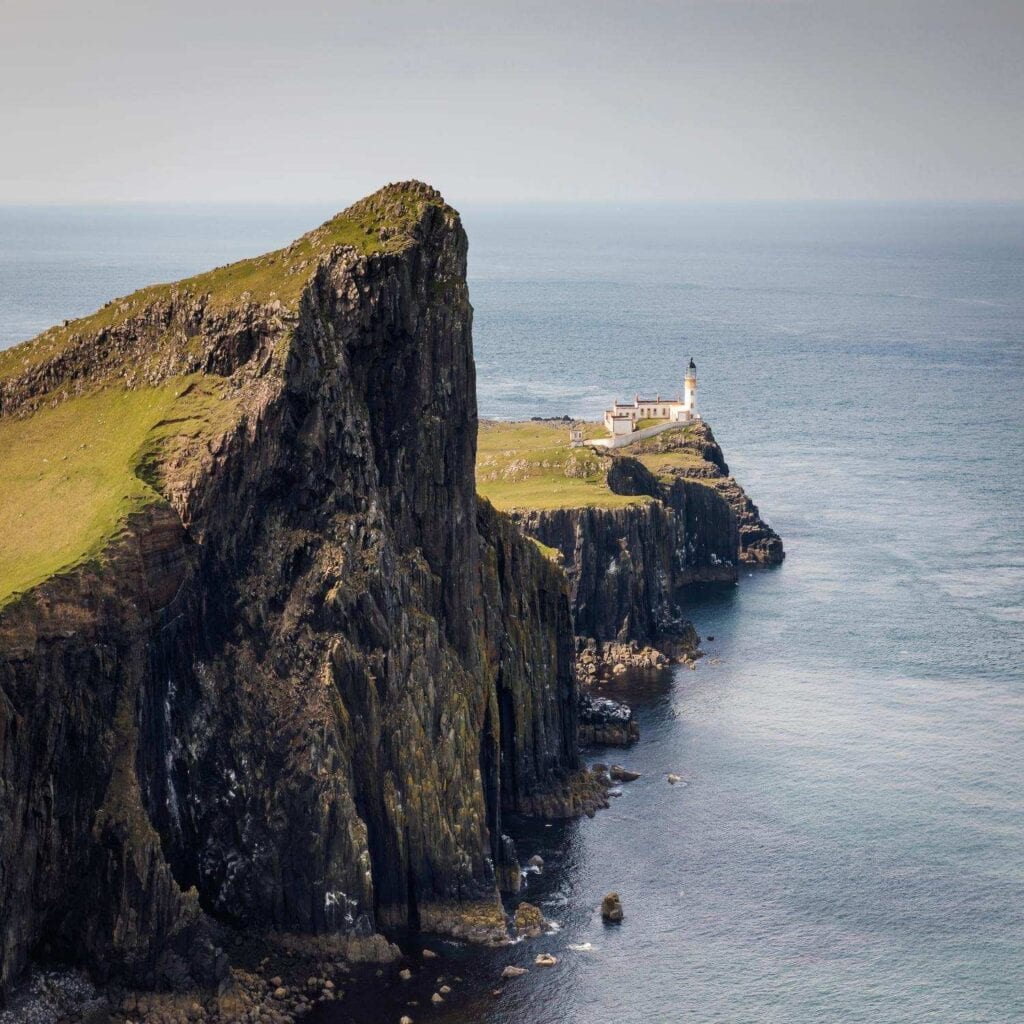 Built in 1909 and located on the tip of a narrow peninsula; the lighthouse is reached via a narrow path and perched over steep cliffs.