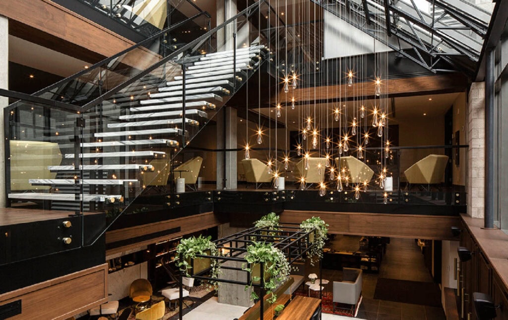 beautifully designed lobby in Montreal