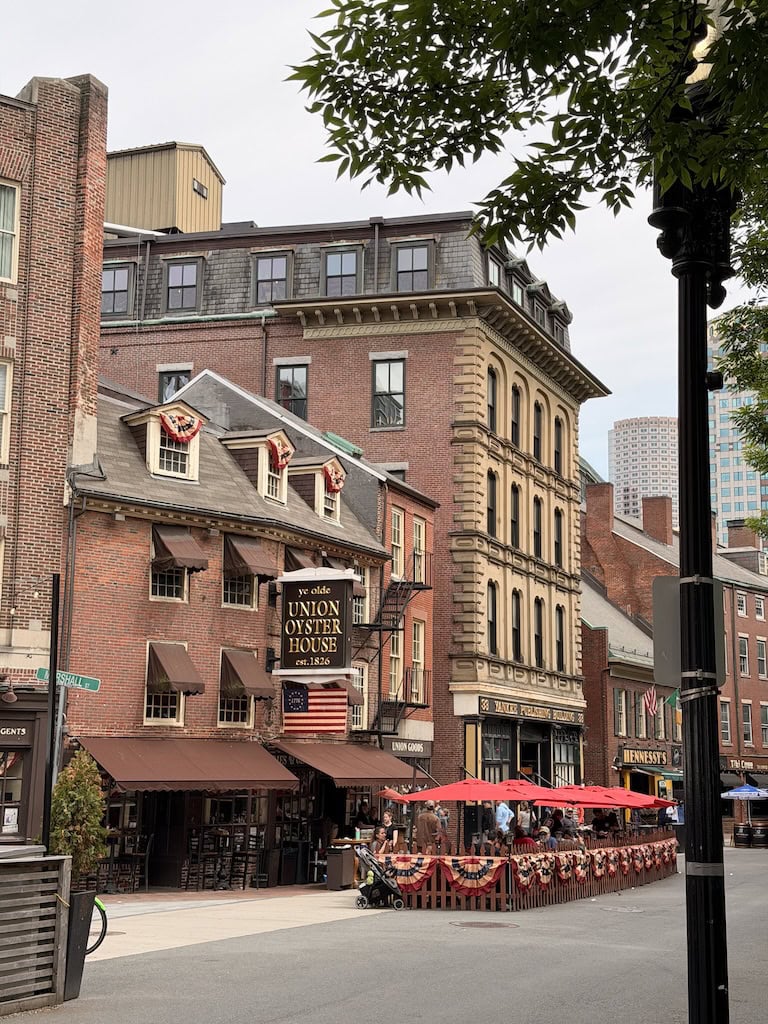 Exterior view of Union Oyster House, a historic seafood restaurant in Boston.